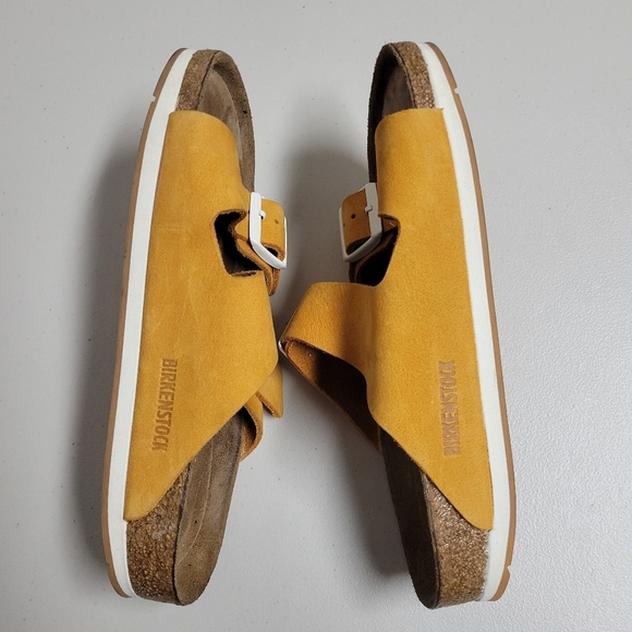 Birkenstock Arizona Soft Footbed Leather Sandals In Softy Orange Size 39. - Picture 5 of 11